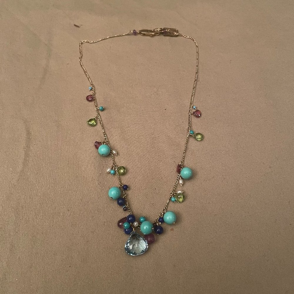 Blue and Purple Beaded Necklace